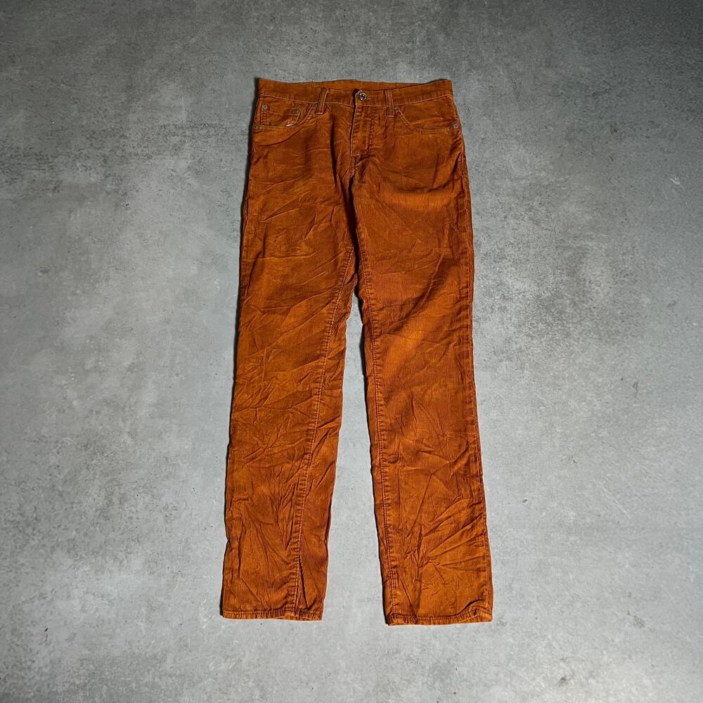 Levi’s 511 Slim Fit Mens Corduroy Pants 30x32 Rust Orange Stretch 5 Pocket Jeans